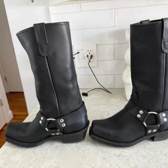 Double H Black Combat & Moto Boots - Picture 2 of 6